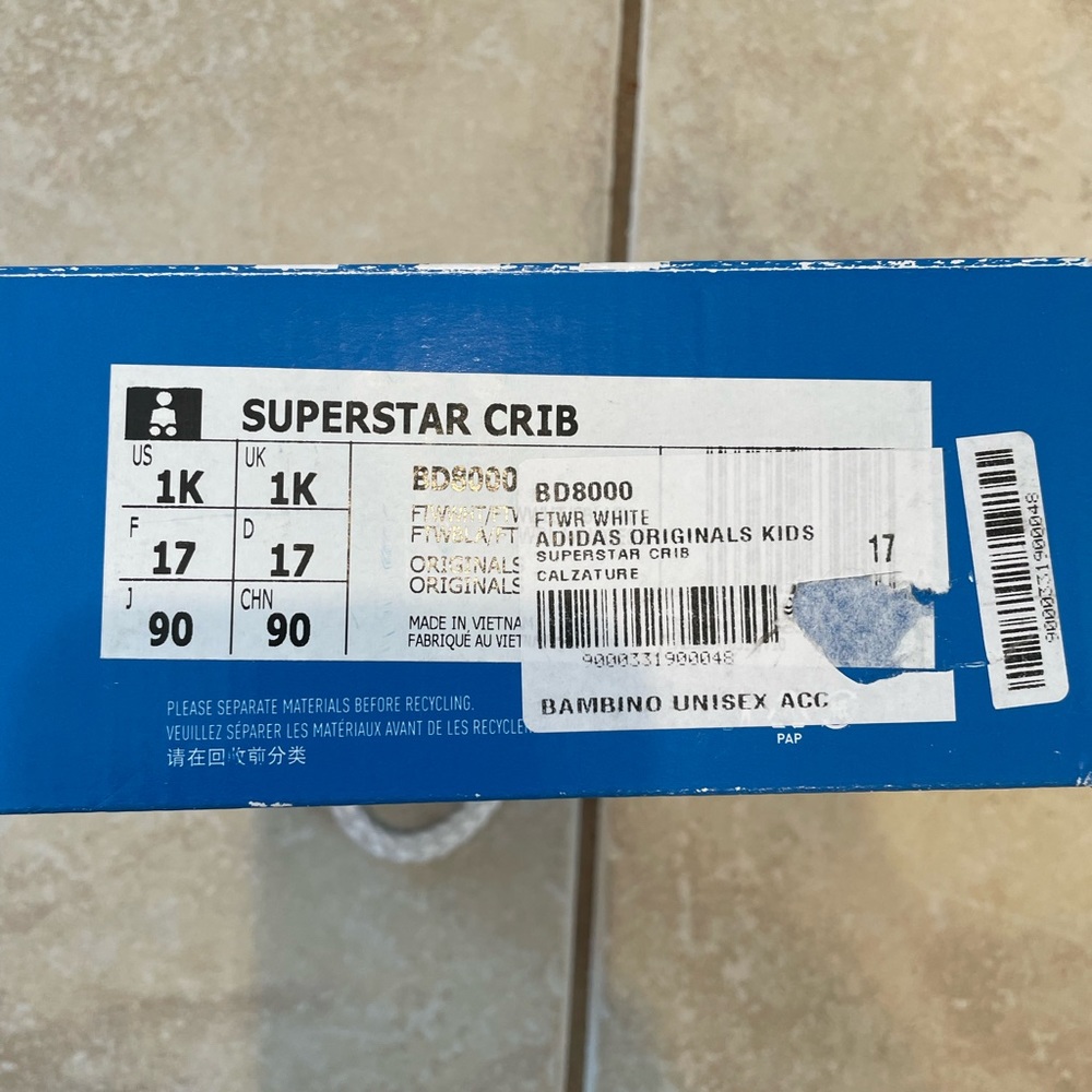 NIB Adidas Super Star Crib Sneakers